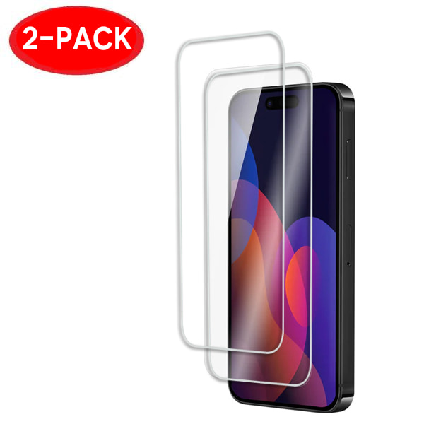 2-Pack - iPhone 15 Pro Skärmskydd i Härdat Glas