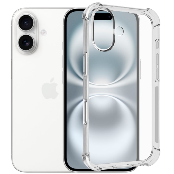 iPhone 16 Skal - Extra Stöttåligt och Slitstarkt Transparent
