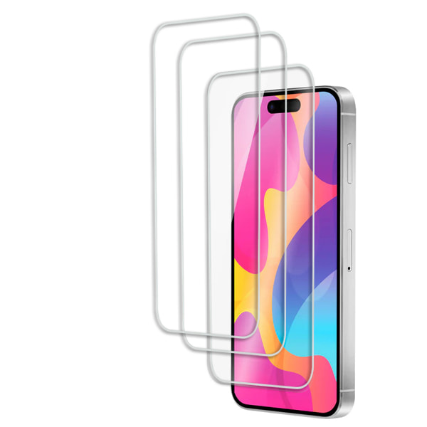 3-Pack - iPhone 15 Plus skjermbeskytter i herdet glass