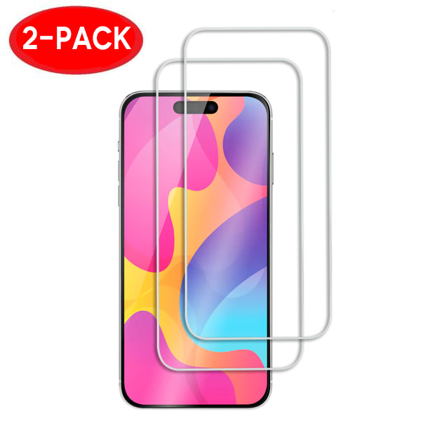 2-Pack - iPhone 15 Plus skjermbeskytter i herdet glass