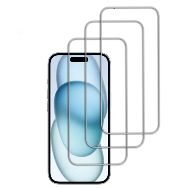 3-Pack - iPhone 15 skjermbeskytter i herdet glass