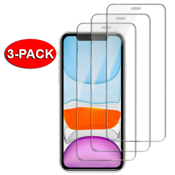 3-Pack - iPhone 11 ekstra sterk skjermbeskytter i herdet glass