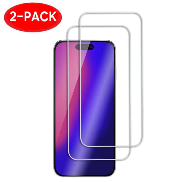 2-Pack - iPhone 15 Pro skjermbeskytter i herdet glass