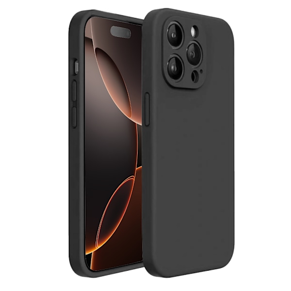 iPhone 16 Pro Matt Svart Skal - Med Kameraskydd