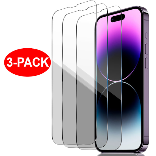 3-PACK - iPhone 14 Pro Skärmskydd i härdat glas Transparent iPhone 14 Pro