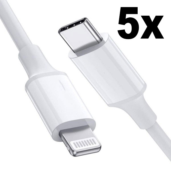 5 - Pack iPhone Laddare USB-C - Kabel / Sladd