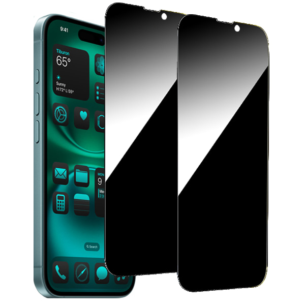 2-Pack iPhone 16 Plus Privacy / Sekretessskärmskydd - Härdat Glas, Anti-Spy Privat Skydd