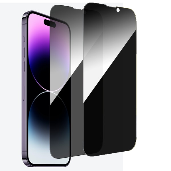 2-Pack iPhone 14 Pro Max Sekretessskärmskydd - Härdat Glas, Anti-Spy Privat Skydd