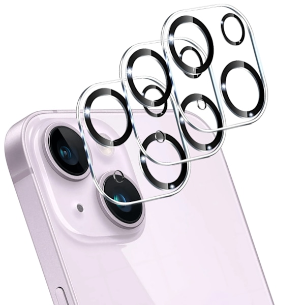 [3-Pack] iPhone 14 Linsskydd av Härdat Glas - Skydd för Kamera, Anti-Reptåligt