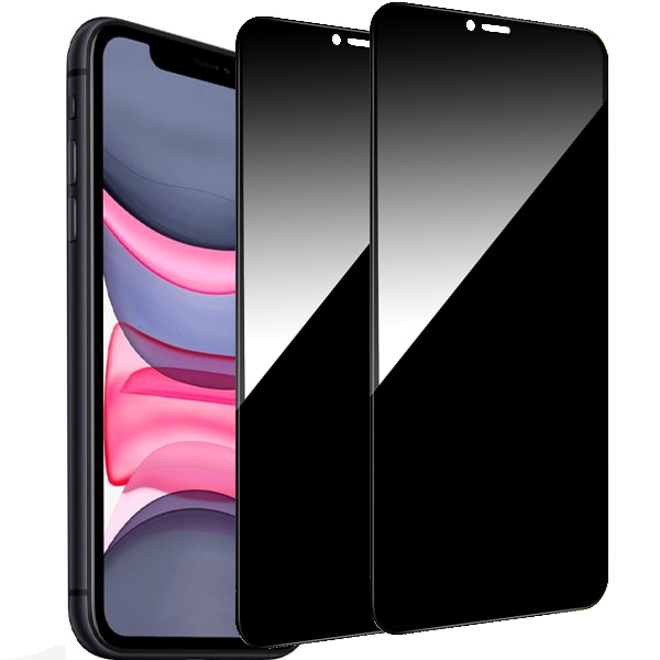 2-Pack iPhone 11 Sekretessskärmskydd - Härdat Glas, Anti-Spy, Privacy Skärmskydd