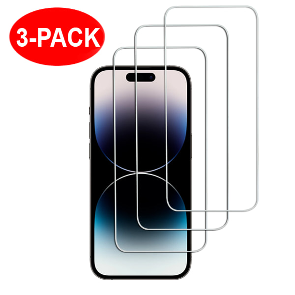 3-Pack - iPhone 15 Pro  skjermbeskytter i herdet glass