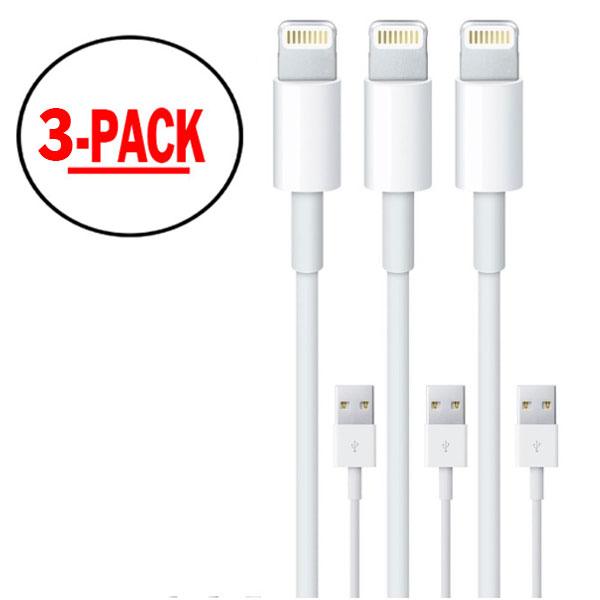 3-Pack Lightning laddare iPhone 12/11/13/ Xs/Max/X/8/7/6/5SE