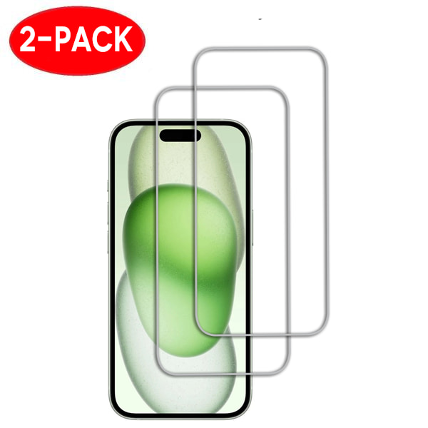 2-Pack - iPhone 15 Skärmskydd i Härdat Glas