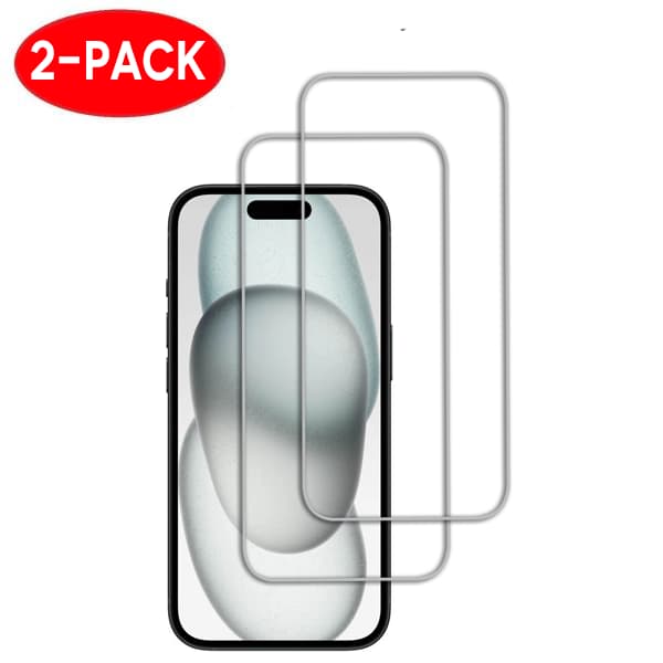 2-Pack - iPhone 15 Pro skærmbeskytter i hærdet glas