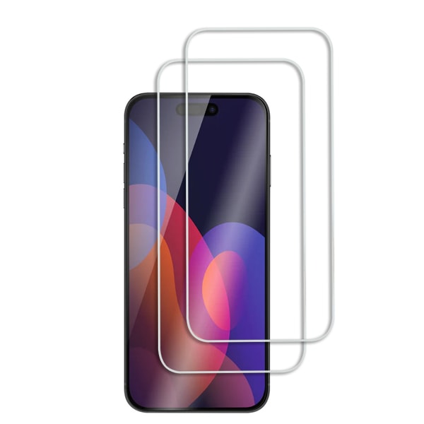 2-Pack - iPhone 15 Pro Max skjermbeskytter i herdet glass