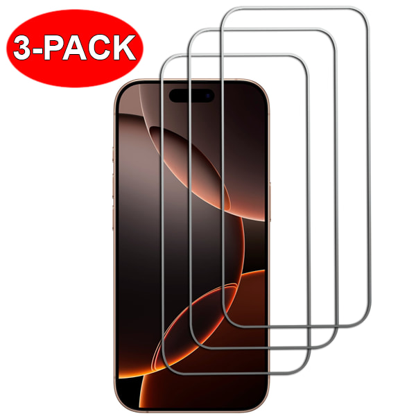 3-Pack - iPhone 16 Pro Skärmskydd i Härdat Glas