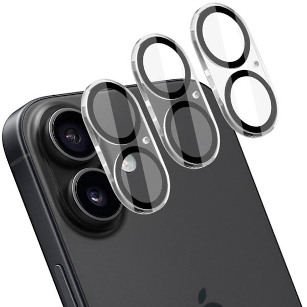 [3-Pack] iPhone 16 Plus Linsskydd av Härdat Glas - Skydd för Kamera, Anti-Reptåligt