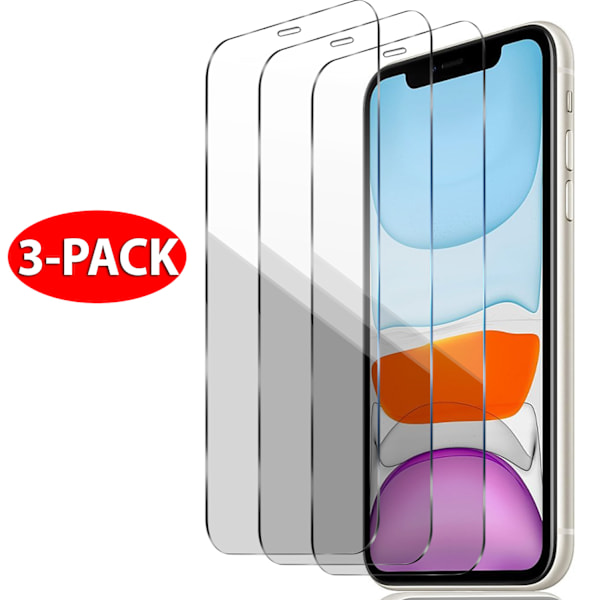 3-Pack - iPhone 11 / XR Härdat Glas Skärmskydd