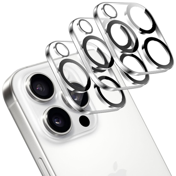 [3-Pack] iPhone 16 Pro Linsskydd av Härdat Glas - Skydd för Kamera, Anti-Reptåligt