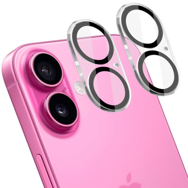 [2-Pack] iPhone 16 Plus Linsskydd av Härdat Glas - Skydd för Kamera, Anti-Reptåligt