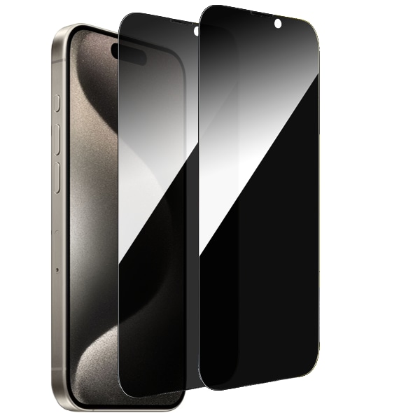 2-Pack iPhone 15 Plus / 15 Pro Max Sekretessskärmskydd - Härdat Glas, Anti-Spy Privat Skydd