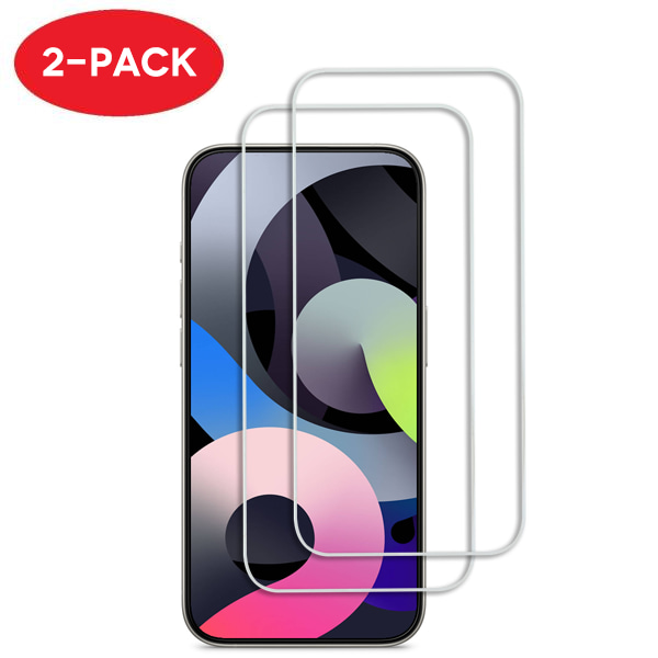 2 stk Herdet glass iPhone 15 - Skjermbeskytter Transparent