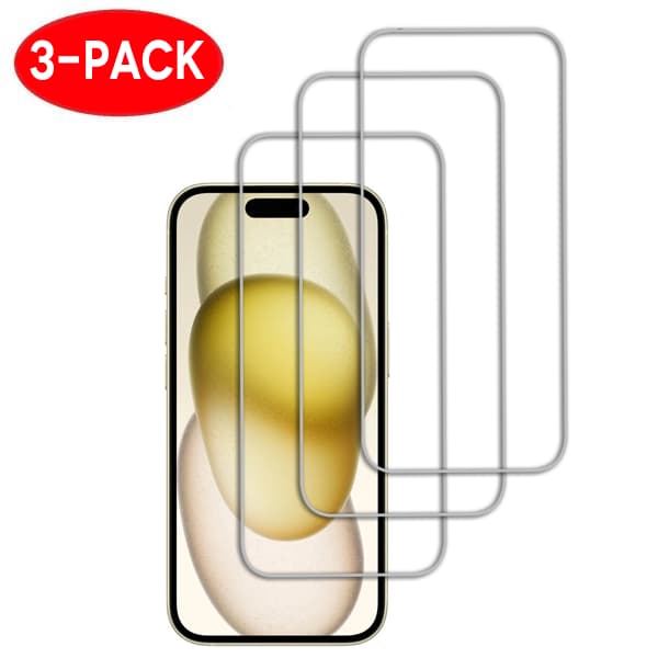 3-Pack - iPhone 15 Plus skærmbeskytter i hærdet glas