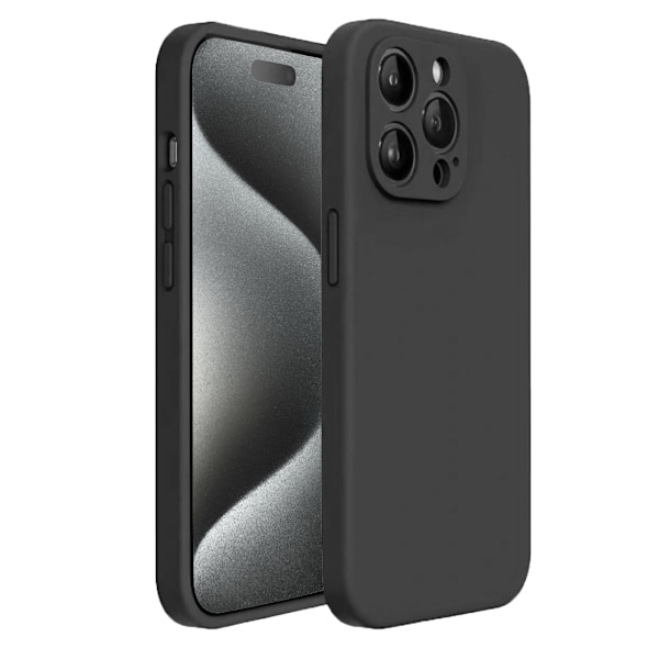 iPhone 15 Pro Max Skal - Matt Svart med Kameraskydd | Slitstarkt och Stilrent Skydd