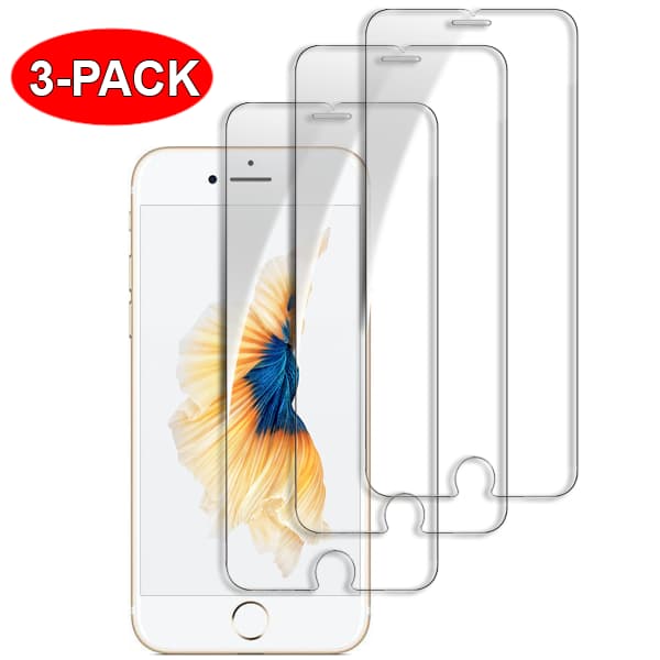 3-Pack - iPhone 6/6s Skærmbeskytter i hærdet glas