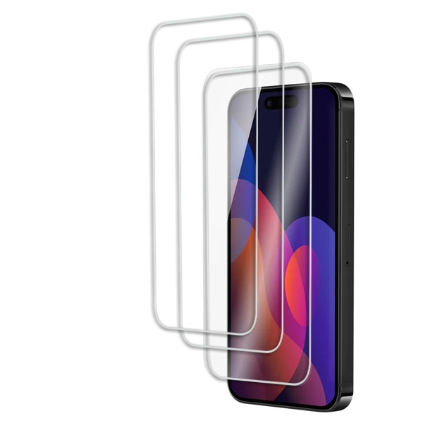 3-Pack - iPhone 15 Pro Max Skärmskydd i Härdat Glas