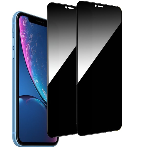 2-Pack iPhone XR Sekretessskärmskydd - Härdat Glas, Anti-Spy, Privacy Skärmskydd
