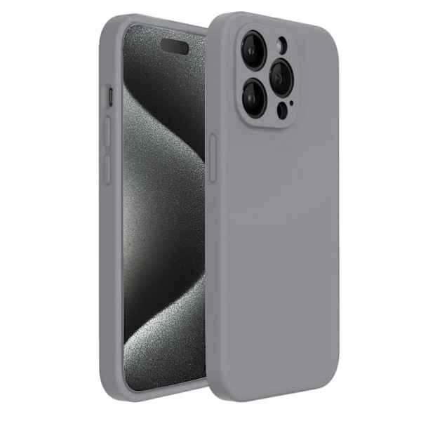 iPhone 15 Pro Max Matt Grå Skal - Med Kameraskydd