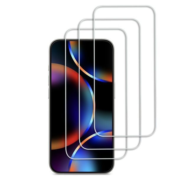 3st Härdat glas iPhone 15 Pro - Skärmskydd Transparent