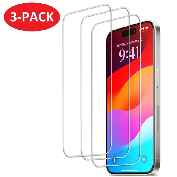 3-Pack - iPhone 15 Plus Skärmskydd i Härdat Glas iPhone 15 Plus