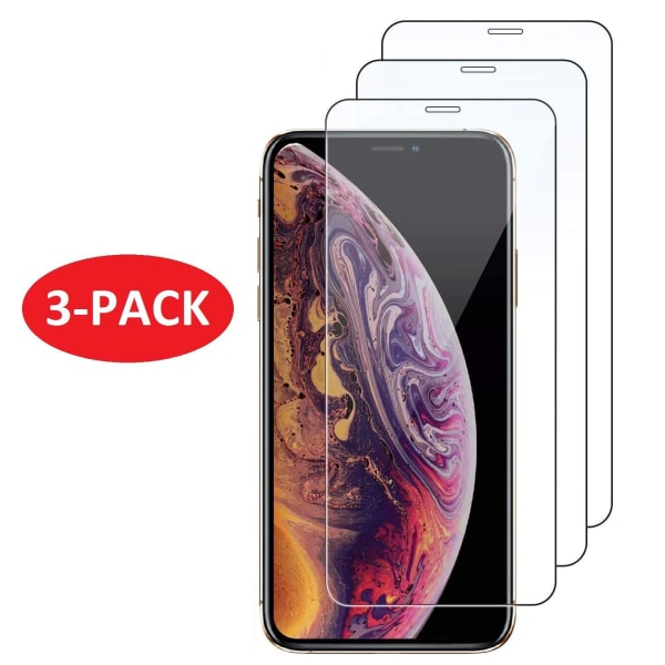 3-Pack - iPhone X / Xs Skjermbeskytter i herdet glass X / Xs