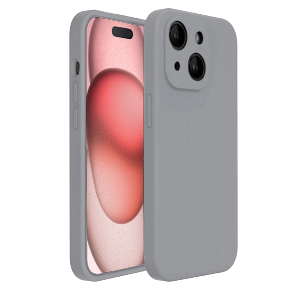 iPhone 15 Plus Matt Grå Skal - Med Kameraskydd