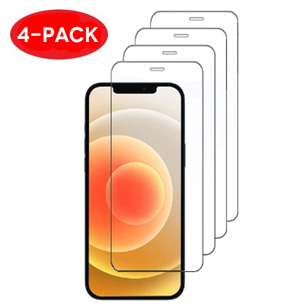 4-Pack iPhone 12 Pro Max Transparent Härdat Glas