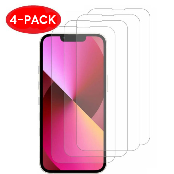 4-Pack iPhone 13 / 13 Pro Transparent Härdat Glas