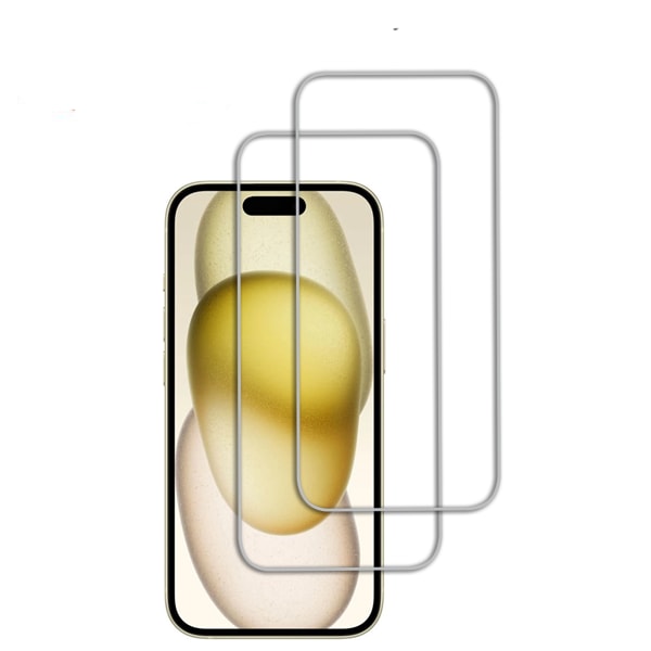 2-Pack - iPhone 15 Pro Max skjermbeskytter i herdet glass