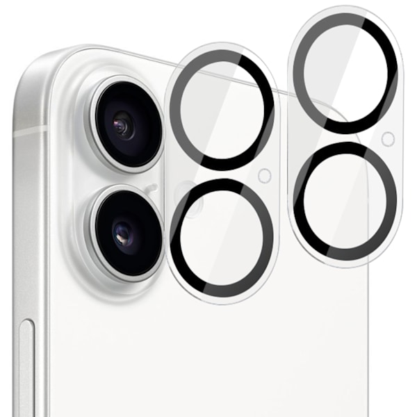 [2-Pack] iPhone 16 Plus Linsskydd av Härdat Glas - Skydd för Kamera, Anti-Reptåligt