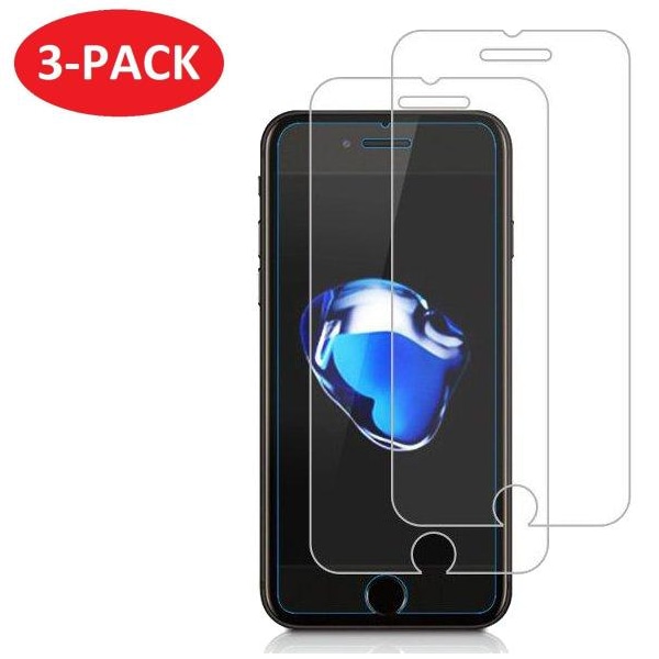 3-Pack - iPhone 7/8 PLUS - Skærmbeskytter i hærdet glas