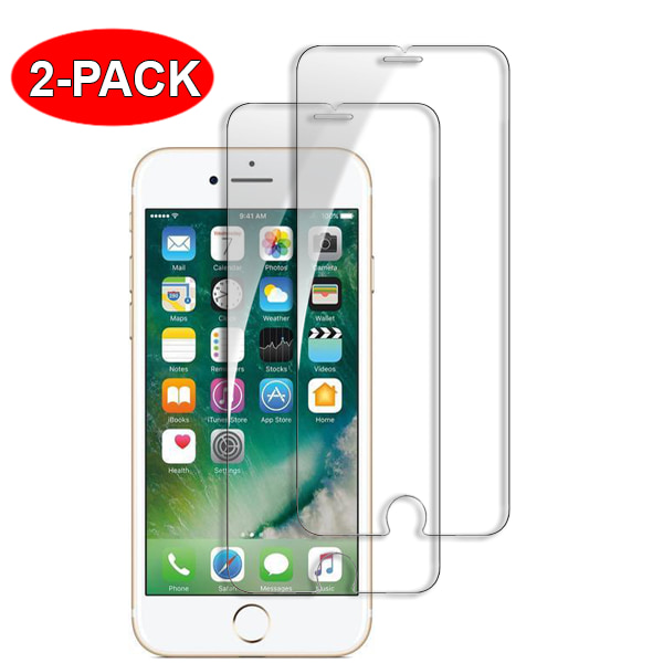 2 stk Herdet Glass iPhone 7/8 PLUS - Skjermbeskytter Transparent