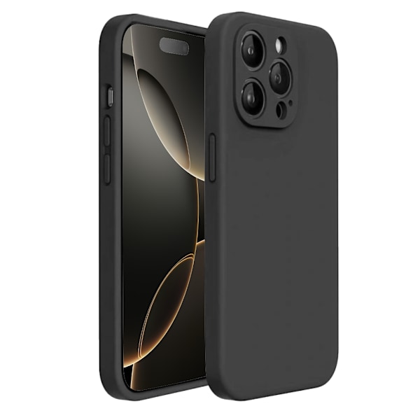 iPhone 16 Pro Matt Svart Skal - Med Kameraskydd