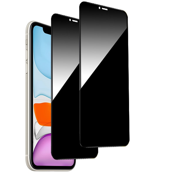 2-pack iPhone X/Xs personvernskjermbeskytter - herdet glass, anti-spion personvern