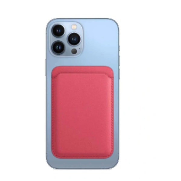 Nahkainen iPhone-lompakko MagSafella - Vaaleanpunainen