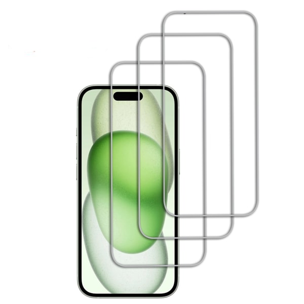 3-Pack - iPhone 15 Pro skjermbeskytter i herdet glass