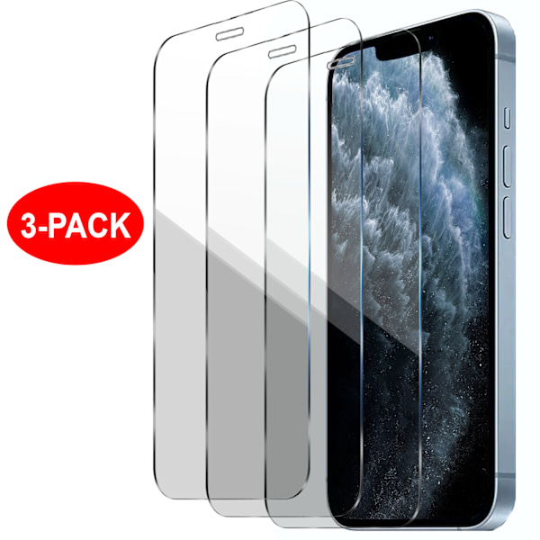 3-Pack - iPhone 12 / 12 Pro - Skærmbeskytter i hærdet glas Gennemsigtig