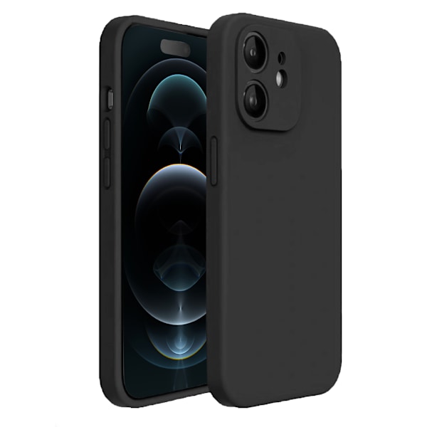 iPhone 12 Skal - Matt Svart med Kameraskydd | Slitstarkt och Stilrent Skydd