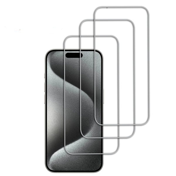 3-Pack - iPhone 15 Pro Max skærmbeskytter i hærdet glas