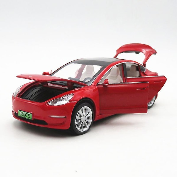1: 32 Tesla Model Xs Legering bilmodell gules